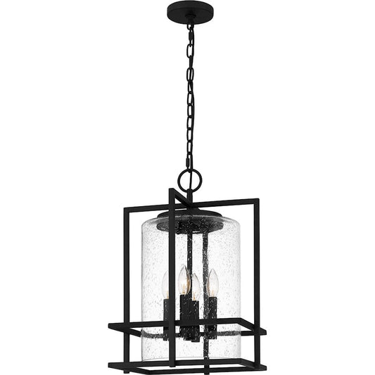 Damien 4 Light Pendant, Earth Black/Clear Seedy