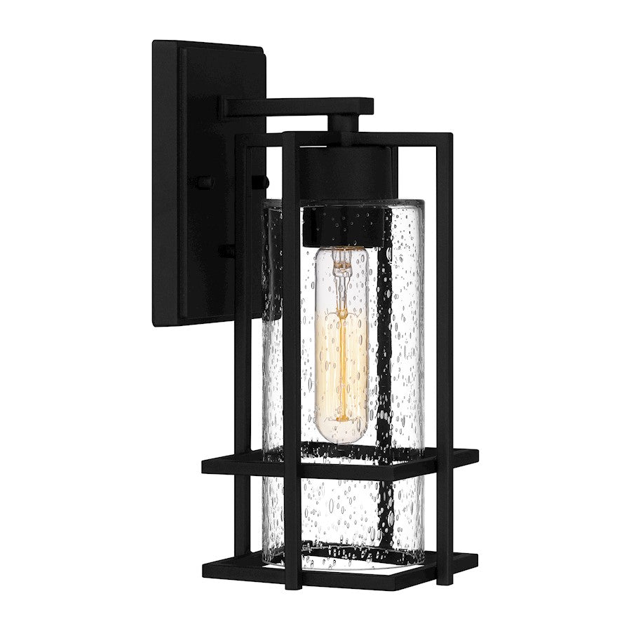 Quoizel Damien 1 Light 12" Outdoor Lantern, Earth Black/Clear Seeded - DMN8405EK