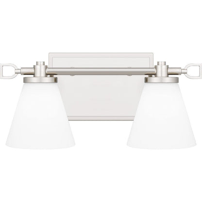 Quoizel Daniels Small Bath Light, Polished Nickel/Opal Etched - DNL8613PK