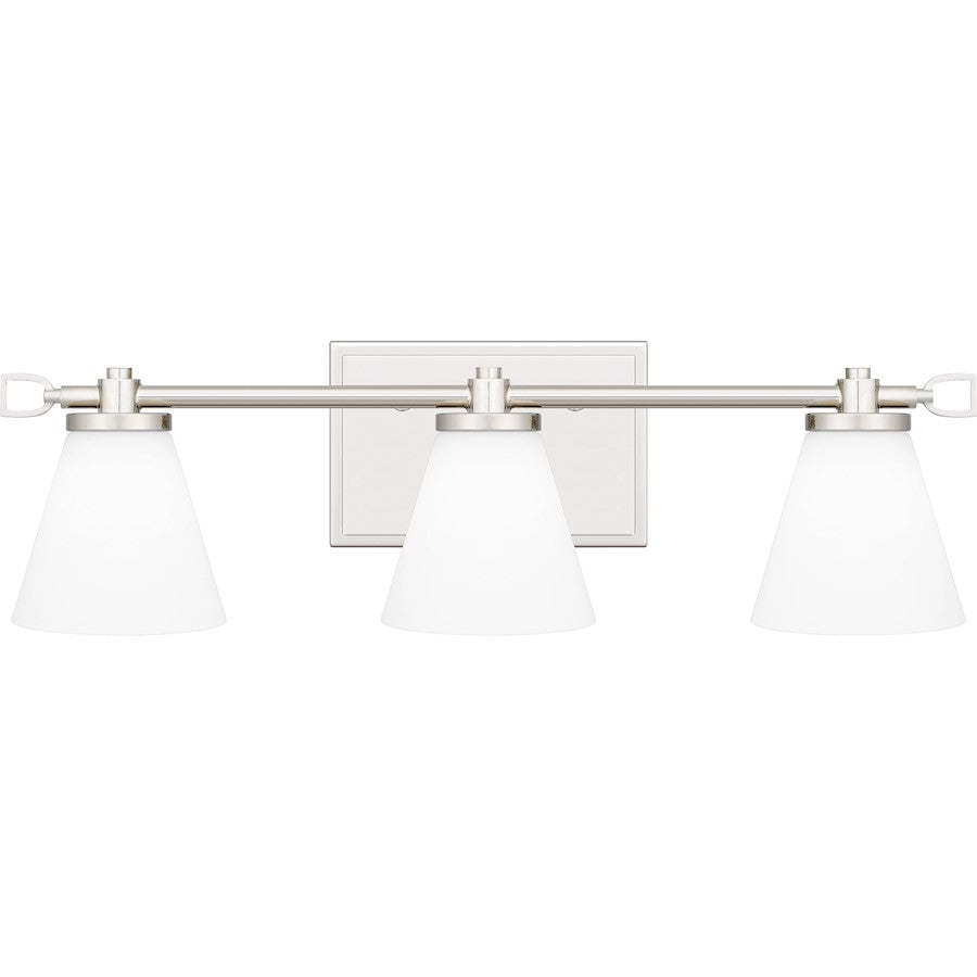 Quoizel Daniels Medium Bath Light, Polished Nickel/Opal Etched - DNL8621PK