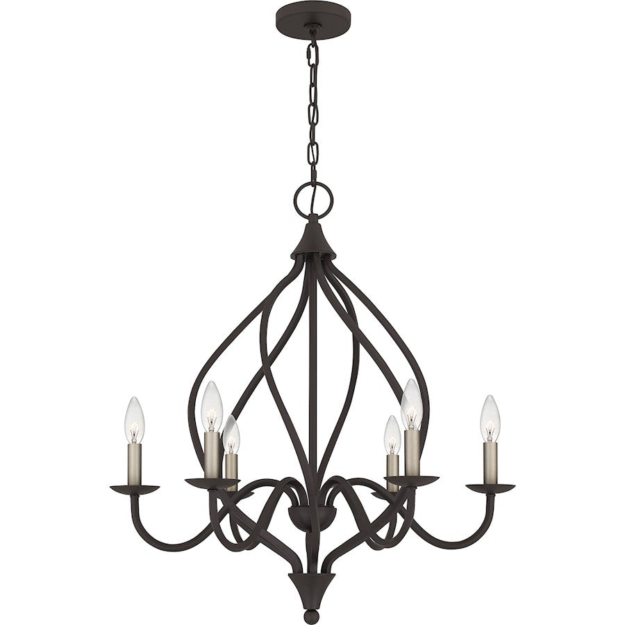 Dupont 6 Light Chandelier, Old Bronze