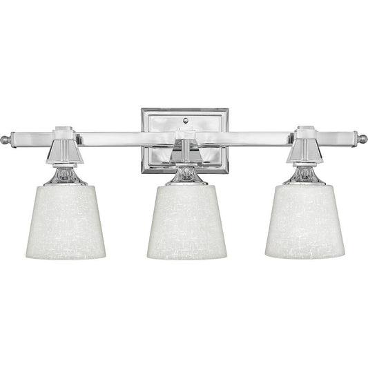 3 Light Deluxe Bath Fixture, Polished Chrome