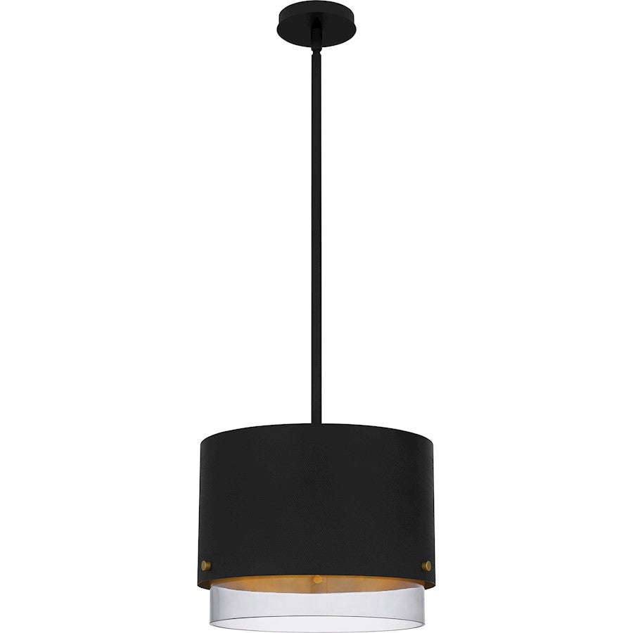 Quoizel Elio 3 Light Mini Pendant, Matte Black/Smoke - EIO1814MBK