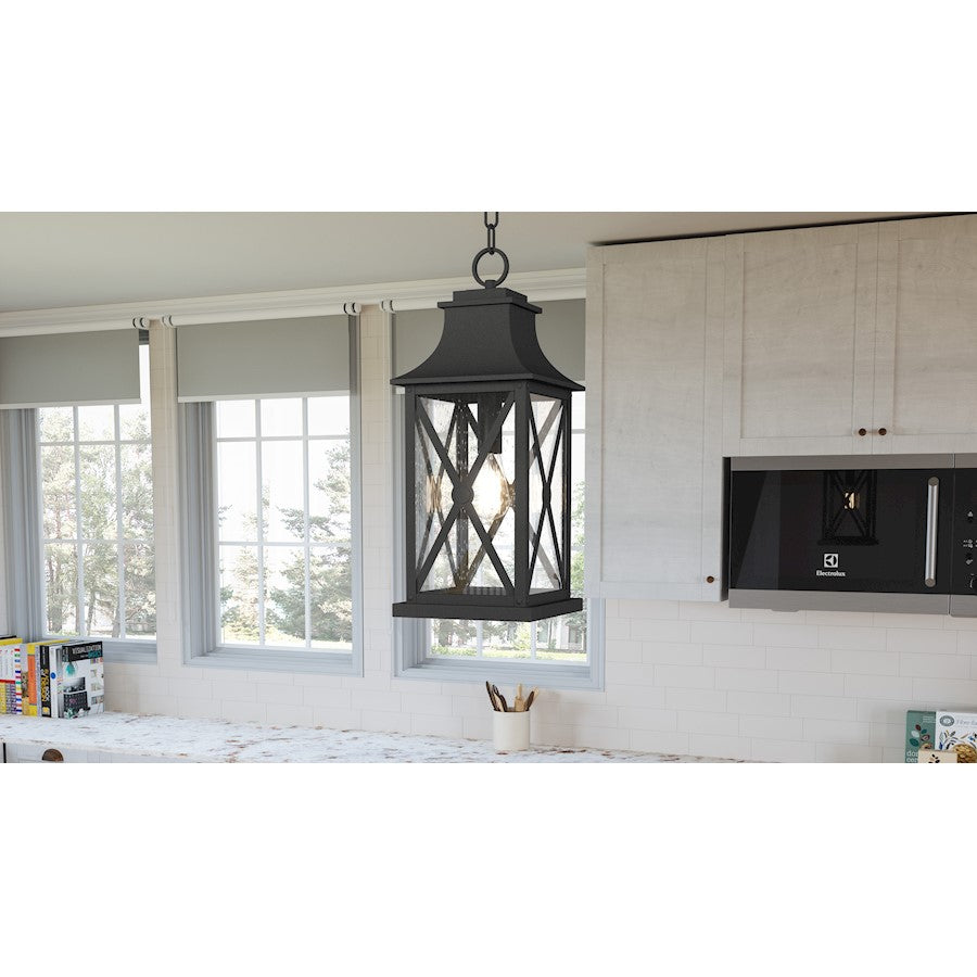 Ellerbee 1 Light Mini Pendant, Mottled Black/Clear Seeded