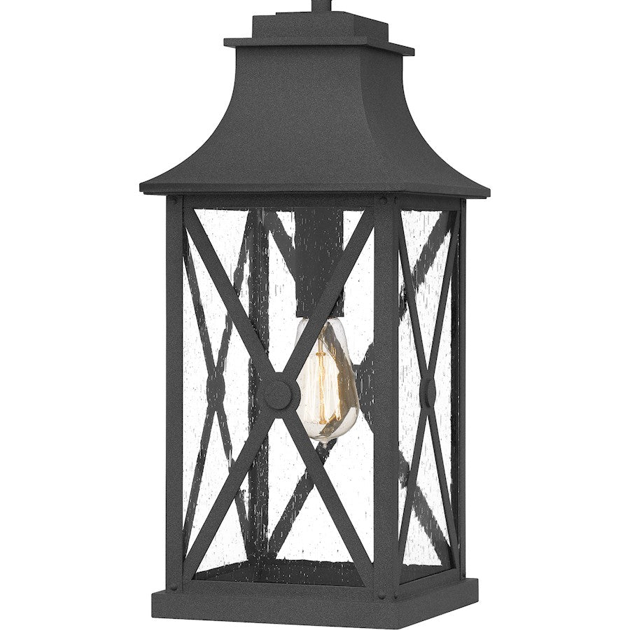 Ellerbee 1 Light Outdoor Hanging Lantern, Mottled Black