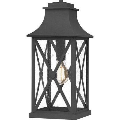 Ellerbee 1 Light Outdoor Hanging Lantern, Mottled Black