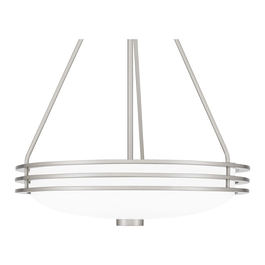 Emile 4 Light Pendant, Brushed Nickel/Etched