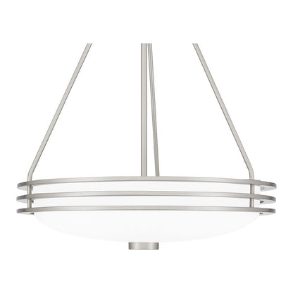 Emile 4 Light Pendant, Brushed Nickel/Etched