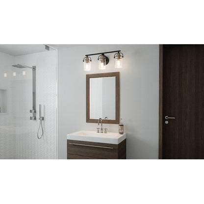 Emerson 3 Light Bath Vanity, Matte Black