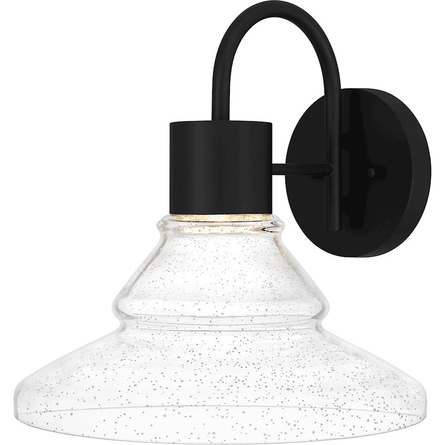 Felix Outdoor Lantern, Matte Black/Clear Seedy