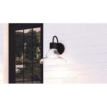 Felix Outdoor Lantern, Matte Black/Clear Seedy