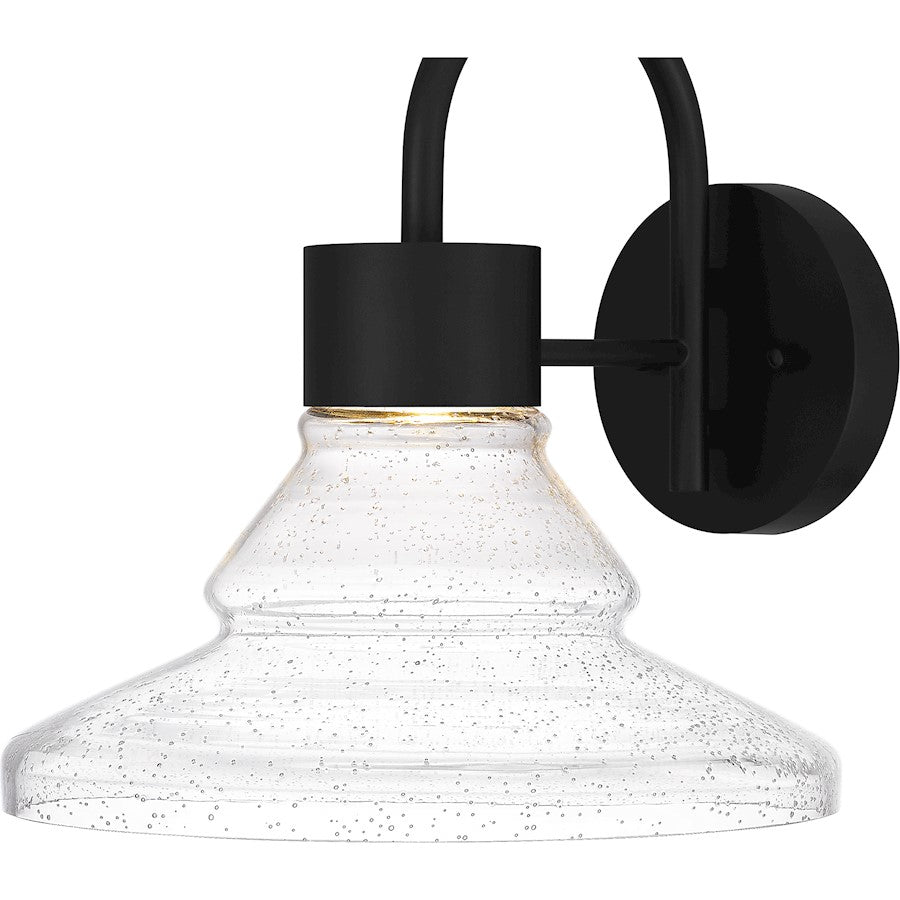 Felix Outdoor Lantern, Matte Black/Clear Seedy