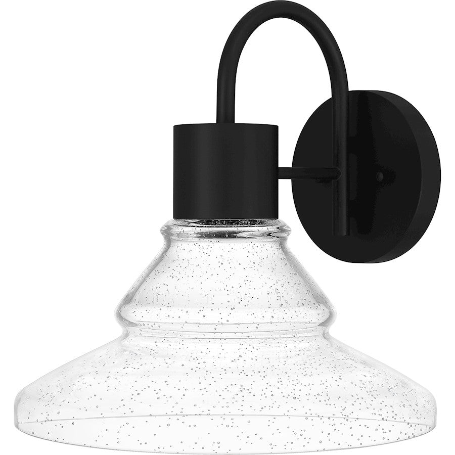 Felix Outdoor Lantern, Matte Black/Clear Seedy