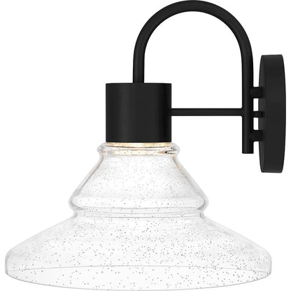 Felix Outdoor Lantern, Matte Black/Clear Seedy