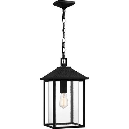 Fletcher 1 Light 10" Outdoor Lantern, Earth Black/Clear