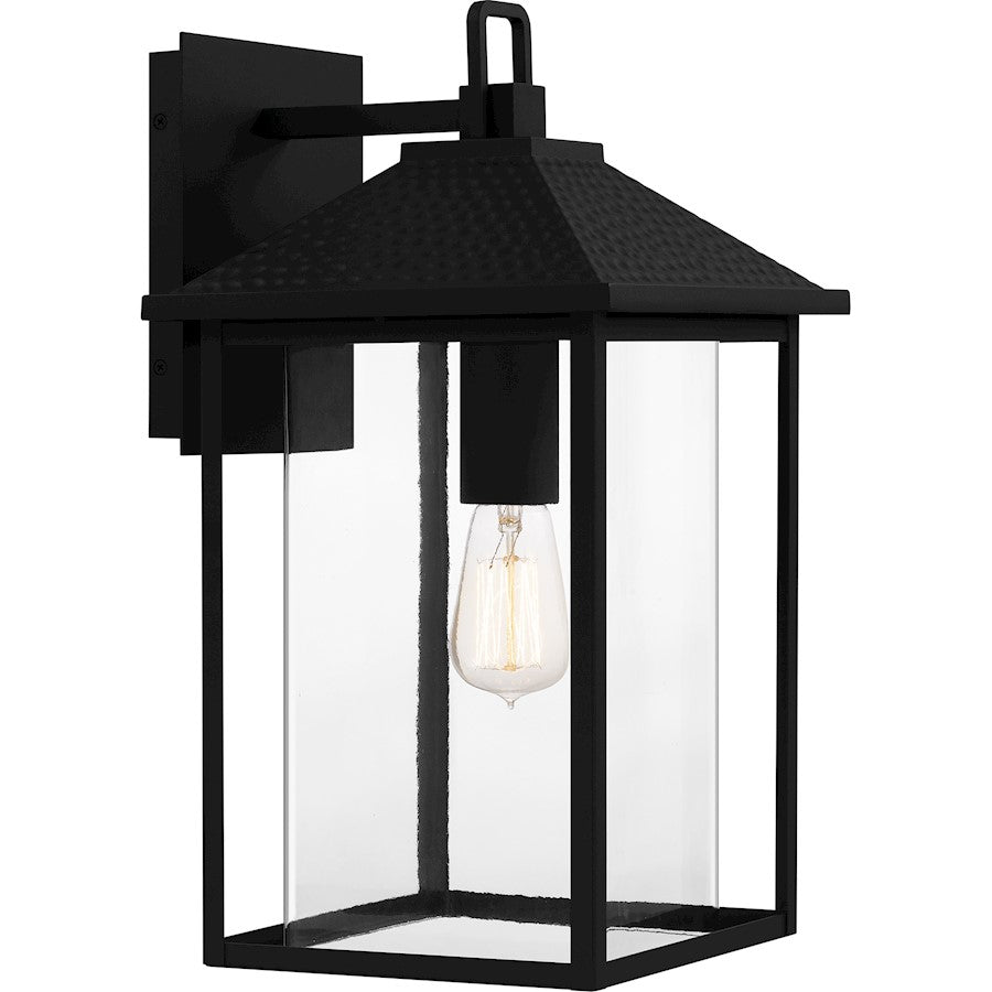 Fletcher 1 Light Outdoor Lantern, Earth Black/Clear