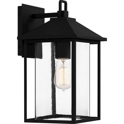 Quoizel Fletcher 1 Light 15" Outdoor Lantern, Earth Black/Clear - FTC8408EK