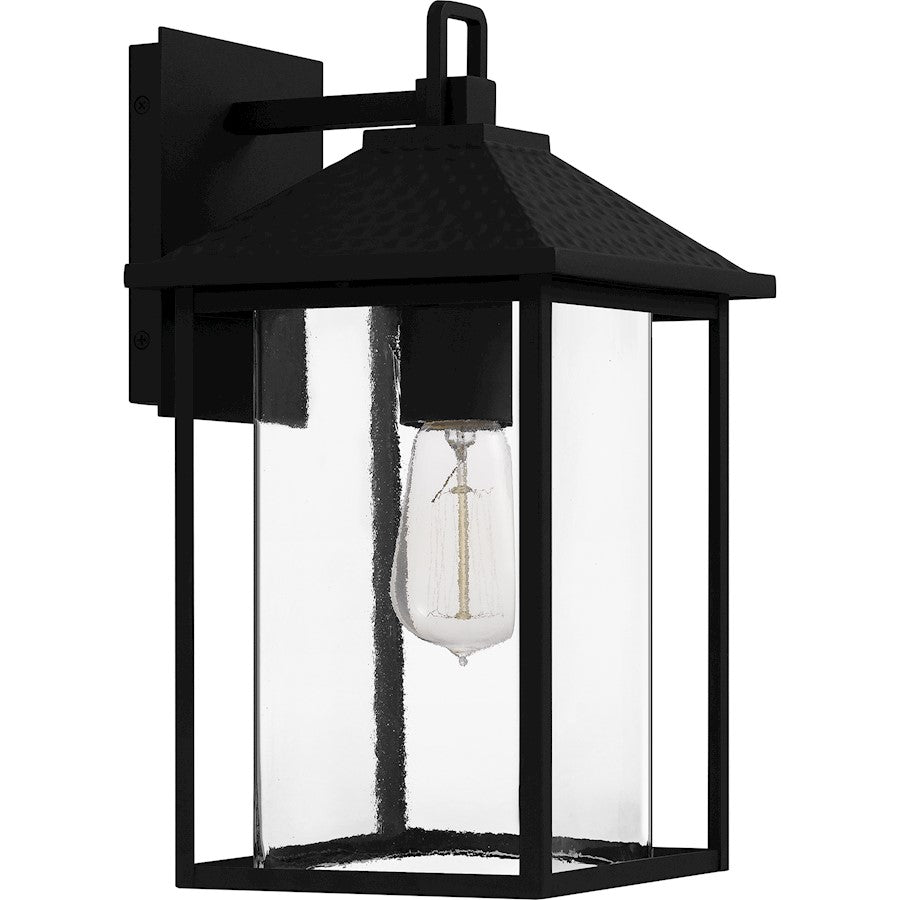 Fletcher 1 Light Outdoor Lantern, Earth Black/Clear