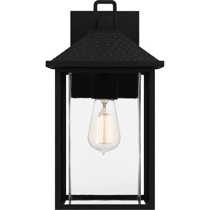 Fletcher 1 Light Outdoor Lantern, Earth Black/Clear