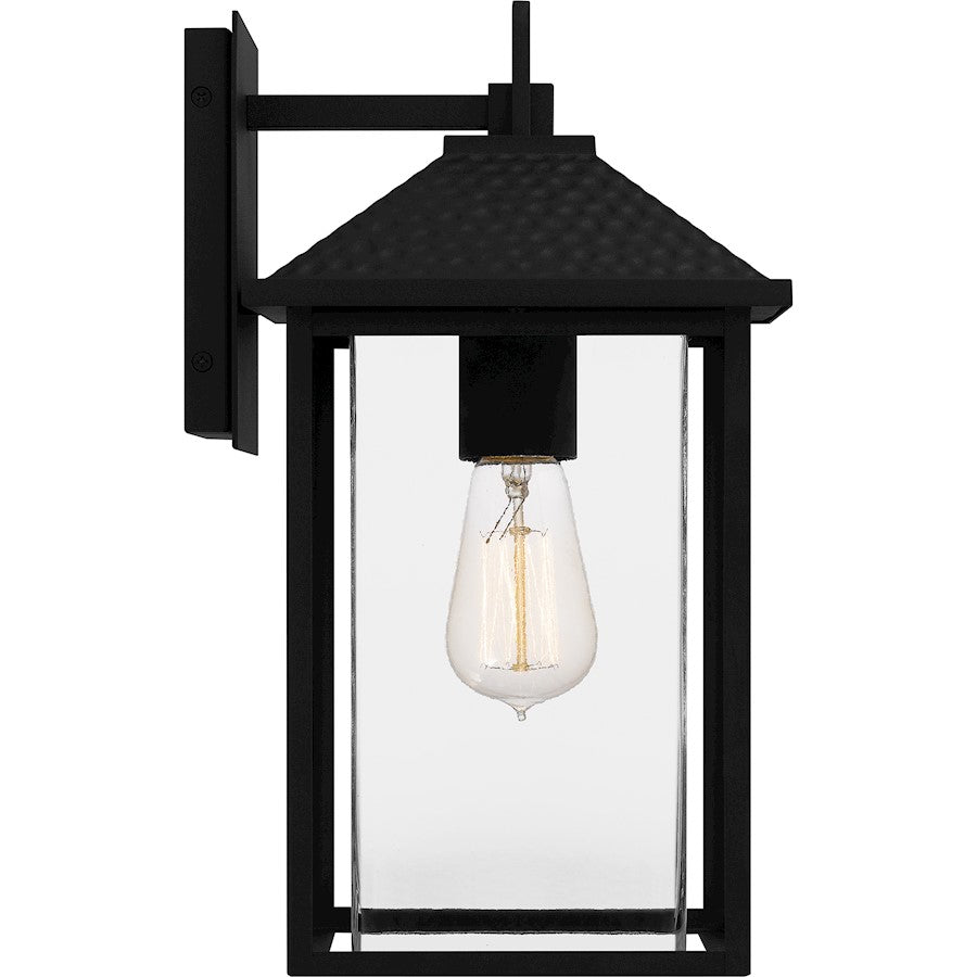 Fletcher 1 Light Outdoor Lantern, Earth Black/Clear