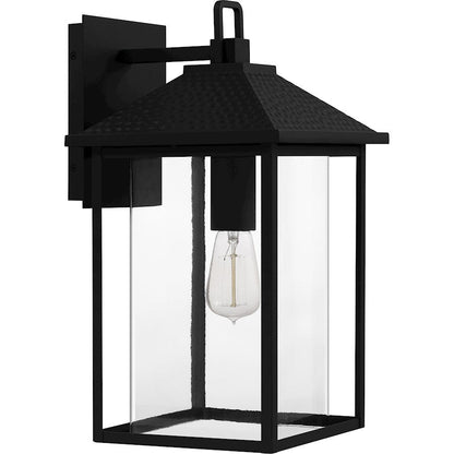 Fletcher 1 Light Outdoor Lantern, Earth Black/Clear