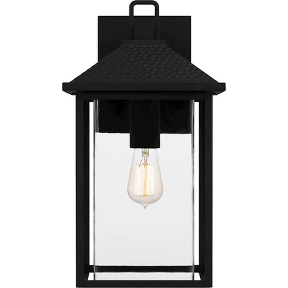 Fletcher 1 Light Outdoor Lantern, Earth Black/Clear