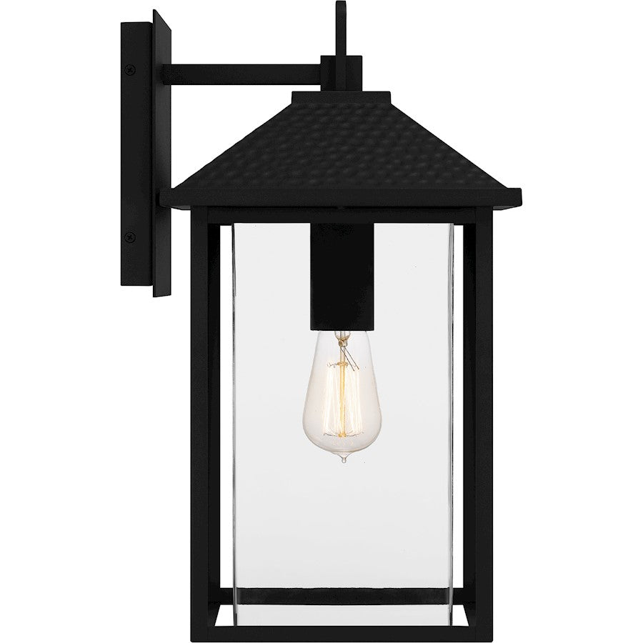 Fletcher 1 Light Outdoor Lantern, Earth Black/Clear