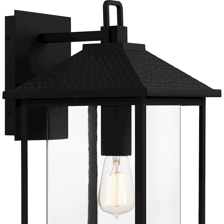 Fletcher 1 Light Outdoor Lantern, Earth Black/Clear