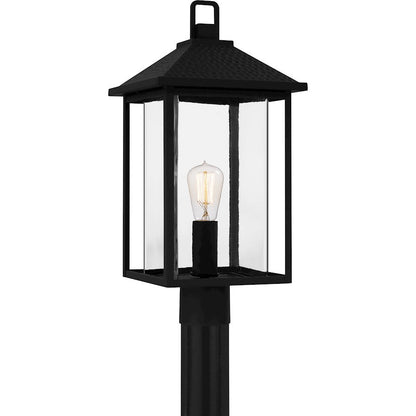 Fletcher 1 Light 21" Outdoor Lantern, Earth Black/Clear