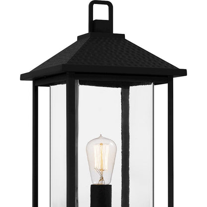 Fletcher 1 Light 21" Outdoor Lantern, Earth Black/Clear