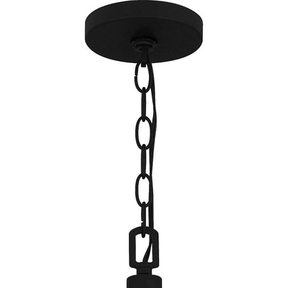 Fortress 5 Light Pendant, Earth Black/Clear Textured