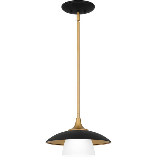 Fayette 1 Light Mini Pendant, Earth Black/Etched