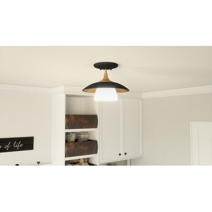 Quoizel Fayette 1 Light Semi-Flush Mount, Earth Black/Etched - FYT1712EK