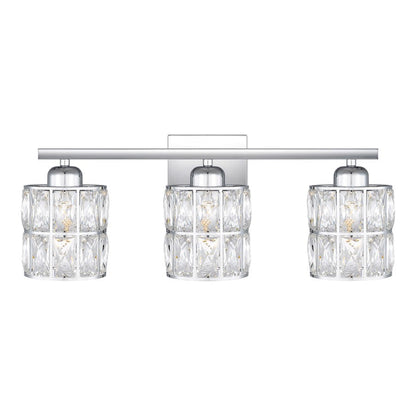 Gibson 3 Light Bath Vanity, Polished Chrome/Clear Beveled