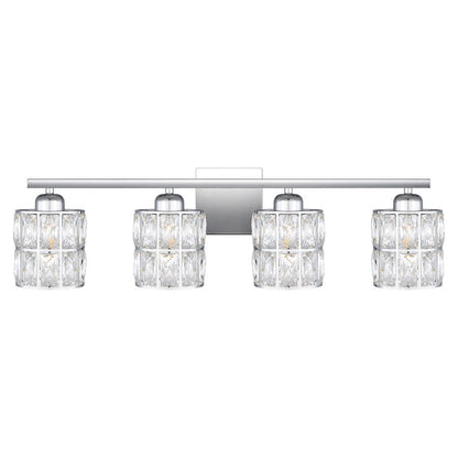 Gibson 4 Light Bath Vanity, Polished Chrome/Clear Beveled