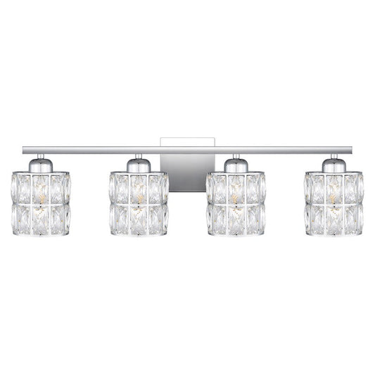 Gibson 4 Light Bath Vanity, Polished Chrome/Clear Beveled