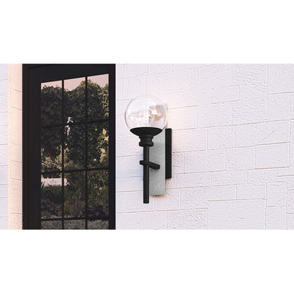 Gladstone 1 Light Outdoor Lantern, Earth Black/Clear