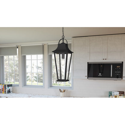 Quoizel Galveston 1 Light Mini Pendant, Mottled Black/Clear Seeded - GLV1508MB