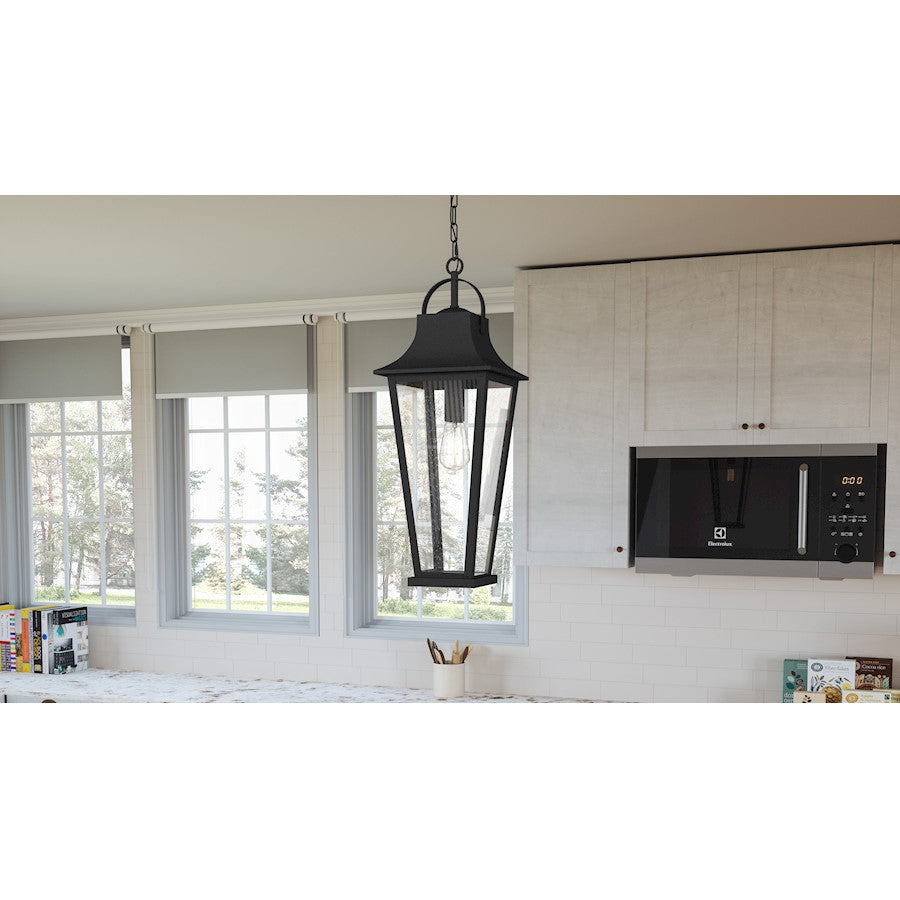 Galveston 1 Light Mini Pendant, Mottled Black/Clear Seeded