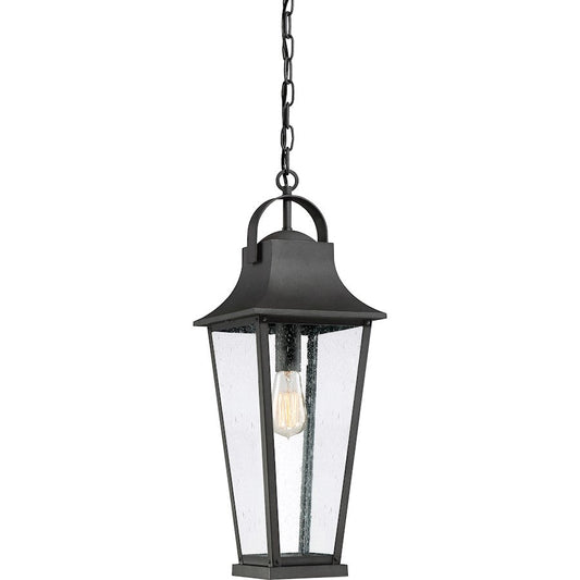 Galveston 1 Light Mini Pendant, Mottled Black/Clear Seeded