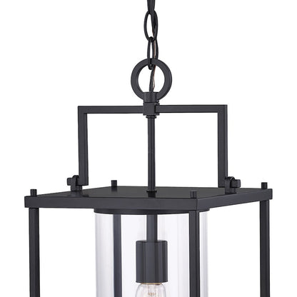 Garrett 1 Light Mini Pendant, Matte Black/Clear