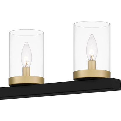 Greeley 5 Light Island Light, Matte Black/Clear