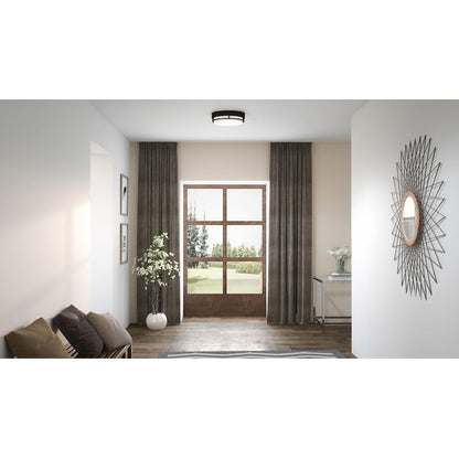 Quoizel Hale Small Flush Mount, Brushed Nickel/White Acrylic - HAL1612BN