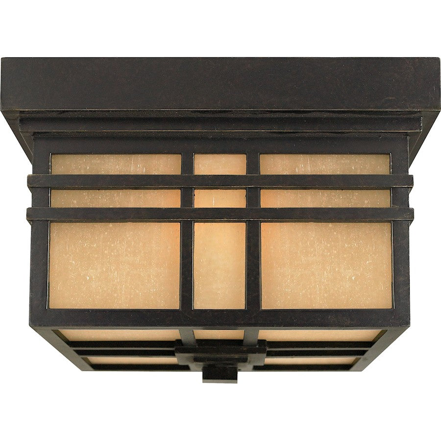 2 Light Hillcrest Outdoor Flush Mount, Imperial Bronze