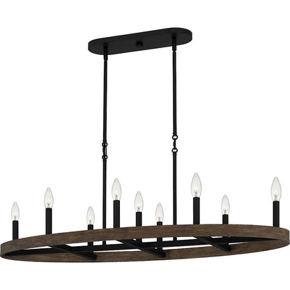 Hendrix 9 Light Island Light, Matte Black