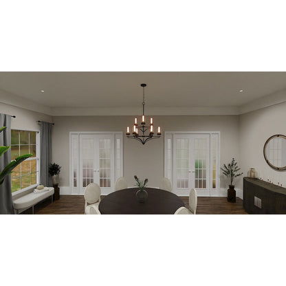 Hillside Chandelier, Matte Black/Clear Glass