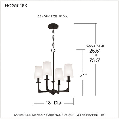 Hough Chandelier, Mystic Black/Etched