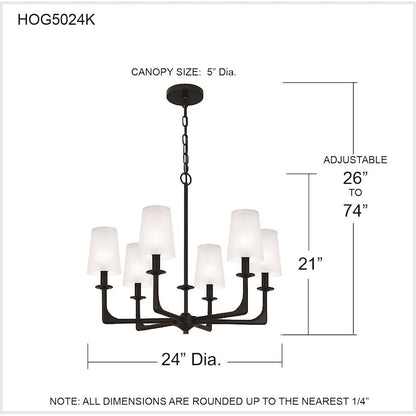 Hough Chandelier, Mystic Black/Etched