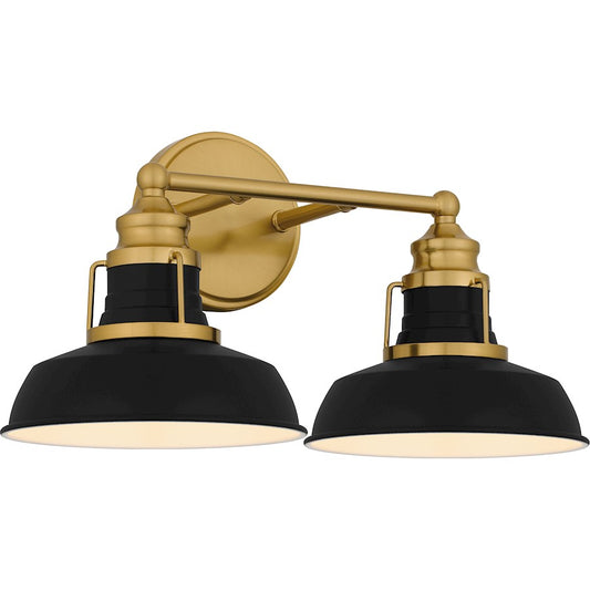 Quoizel Huxley 2 Light Bath Light, Aged Brass - HUX8616AB