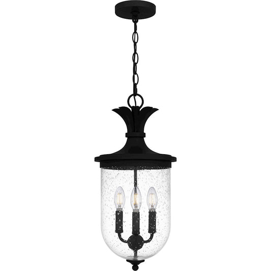 Quoizel Havana 3 Light Mini Pendant, Earth Black/Clear Seedy - HVN1510EK